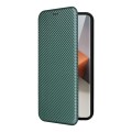 For Xiaomi Redmi Note 13 Pro+ 5G Carbon Fiber Texture Flip Leather Phone Case(Green)