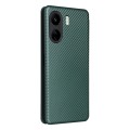 For Xiaomi Redmi 13C Carbon Fiber Texture Flip Leather Phone Case(Green)