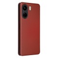 For Xiaomi Redmi 13C Carbon Fiber Texture Flip Leather Phone Case(Brown)