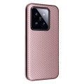 For Xiaomi 14 Pro Carbon Fiber Texture Flip Leather Phone Case(Pink)