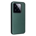 For Xiaomi 14 Pro Carbon Fiber Texture Flip Leather Phone Case(Green)