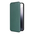 For Xiaomi 14 Carbon Fiber Texture Flip Leather Phone Case(Green)