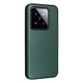 For Xiaomi 14 Carbon Fiber Texture Flip Leather Phone Case(Green)