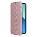 For Xiaomi Redmi Note 13 4G Carbon Fiber Texture Flip Leather Phone Case(Pink)