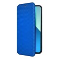 For Xiaomi Redmi Note 13 4G Carbon Fiber Texture Flip Leather Phone Case(Blue)