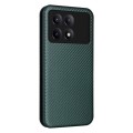 For Xiaomi Redmi K70E 5G Carbon Fiber Texture Flip Leather Phone Case(Green)