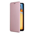 For Xiaomi Redmi 13C 5G / 4G Carbon Fiber Texture Flip Leather Phone Case(Pink)