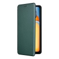 For Xiaomi Redmi 13C 5G / 4G Carbon Fiber Texture Flip Leather Phone Case(Green)