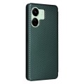 For Xiaomi Redmi 13C 5G / 4G Carbon Fiber Texture Flip Leather Phone Case(Green)