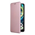 For Xiaomi Redmi A3 4G Carbon Fiber Texture Flip Leather Phone Case(Pink)