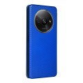 For Xiaomi Redmi A3 4G Carbon Fiber Texture Flip Leather Phone Case(Blue)