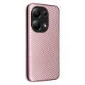 For Xiaomi Redmi Note 13 Pro / M6 Pro 4G Carbon Fiber Texture Flip Leather Phone Case(Pink)