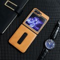 For Samsung Galaxy Z Flip5 Crazy Horse Texture PU Phone Case with Holder(Orange)