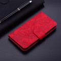 For Realme 12+ Tiger Embossing Pattern Flip Leather Phone Case(Red)