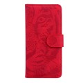 For Realme 12+ Tiger Embossing Pattern Flip Leather Phone Case(Red)