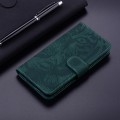 For Realme 12+ Tiger Embossing Pattern Flip Leather Phone Case(Green)