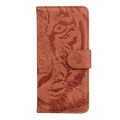 For Realme 12+ Tiger Embossing Pattern Flip Leather Phone Case(Brown)