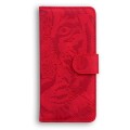 For Samsung Galaxy A15 Tiger Embossing Pattern Flip Leather Phone Case(Red)