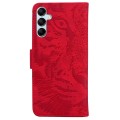 For Samsung Galaxy A15 Tiger Embossing Pattern Flip Leather Phone Case(Red)