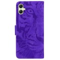 For Samsung Galaxy A05 Tiger Embossing Pattern Flip Leather Phone Case(Purple)