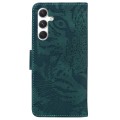 For Samsung Galaxy S24+ 5G Tiger Embossing Pattern Flip Leather Phone Case(Green)