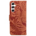 For Samsung Galaxy S24+ 5G Tiger Embossing Pattern Flip Leather Phone Case(Brown)