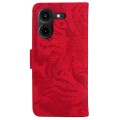 For Tecno Pova 5 Pro Tiger Embossing Pattern Flip Leather Phone Case(Red)