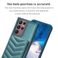 For Samsung Galaxy S22 Ultra 5G BF26 Wave Pattern Card Bag Holder Phone Case(Green)