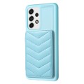For Samsung Galaxy A52 5G / 4G BF26 Wave Pattern Card Bag Holder Phone Case(Blue)