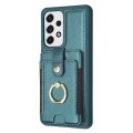 For Samsung Galaxy A52 5G / 4G BF27 Metal Ring Card Bag Holder Phone Case(Green)