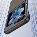 For Samsung Galaxy Z Flip5 Ultra-thin Carbon Fiber Texture Printing Phone Case(Gold)
