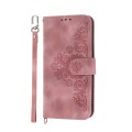 For Xiaomi Redmi Note 13 Pro+ Skin-feel Flowers Embossed Wallet Leather Phone Case(Pink)