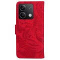 For Xiaomi Redmi Note 13 5G Tiger Embossing Pattern Leather Phone Case(Red)