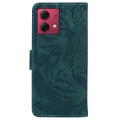 For Motorola Moto G84 Tiger Embossing Pattern Leather Phone Case(Green)