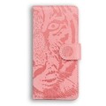 For Motorola Moto G84 Tiger Embossing Pattern Leather Phone Case(Pink)