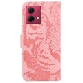 For Motorola Moto G84 Tiger Embossing Pattern Leather Phone Case(Pink)