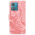 For Motorola Edge 40 Neo Tiger Embossing Pattern Leather Phone Case(Pink)