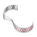 For Huawei Watch 4 / 4 Pro Three Bead Stainless Steel Watch Band(Silver Pink)