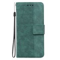 For Xiaomi Redmi Note 13 5G Geometric Embossed Leather Phone Case(Green)