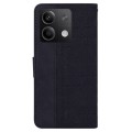 For Xiaomi Redmi Note 13 5G Geometric Embossed Leather Phone Case(Black)