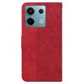 For Xiaomi Redmi Note 13 Pro 5G Geometric Embossed Leather Phone Case(Red)