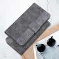 For Xiaomi Redmi K70E / Poco X6 Pro Geometric Embossed Leather Phone Case(Grey)