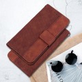 For Xiaomi Redmi Note 13 4G Global Geometric Embossed Leather Phone Case(Brown)
