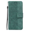 For Xiaomi Redmi Note 13 4G Global Geometric Embossed Leather Phone Case(Green)