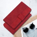 For Xiaomi Redmi Note 13 4G Global Geometric Embossed Leather Phone Case(Red)