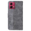 For Motorola Moto G84 Geometric Embossed Leather Phone Case(Grey)