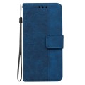 For Motorola Moto G84 Geometric Embossed Leather Phone Case(Blue)
