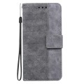 For Motorola Moto G54 Geometric Embossed Leather Phone Case(Grey)