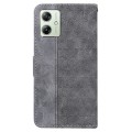 For Motorola Moto G54 Geometric Embossed Leather Phone Case(Grey)