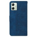 For Motorola Moto G54 Geometric Embossed Leather Phone Case(Blue)